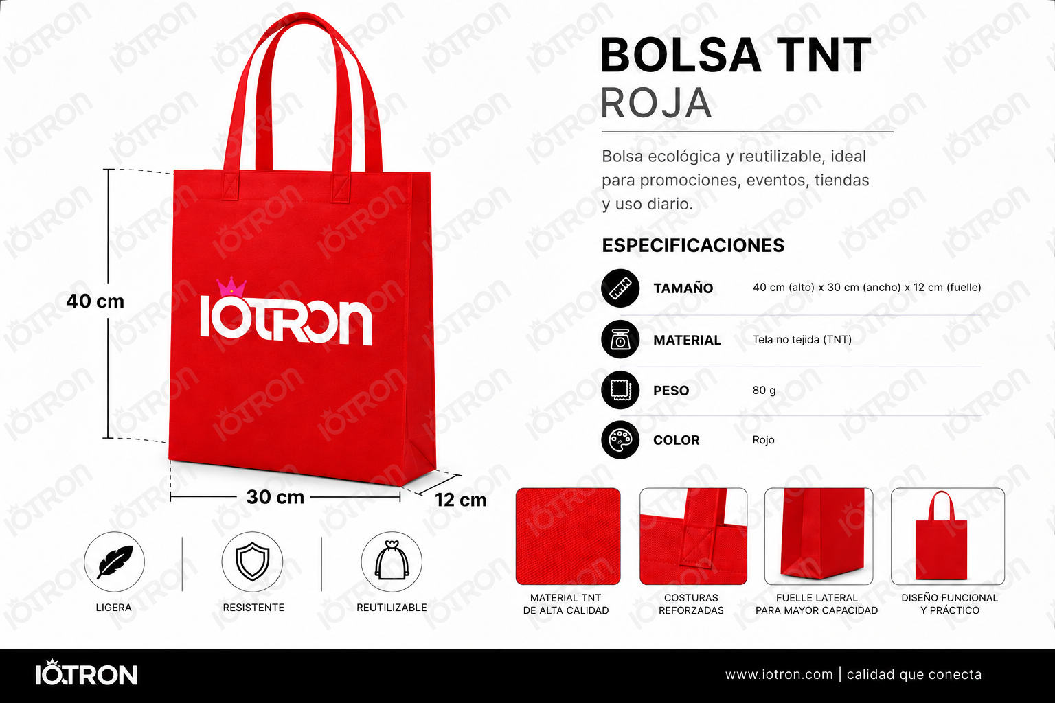 BOLSA TNT ROJO ecologica