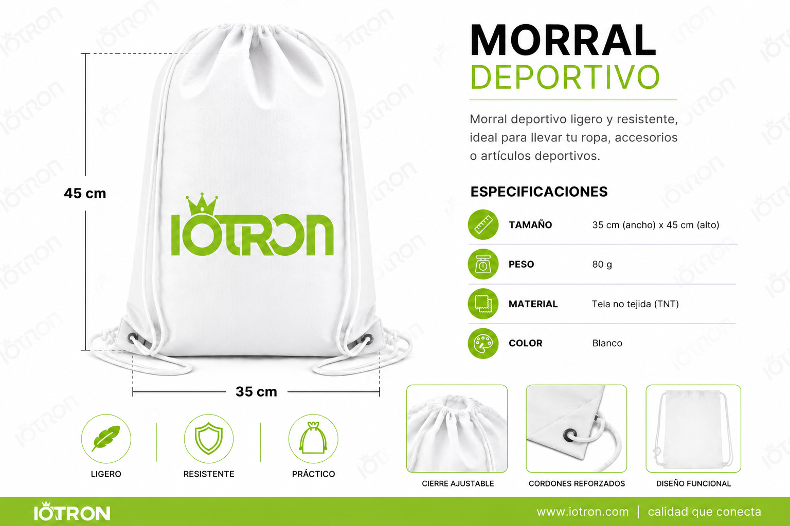 morral ecologico tnt blanco