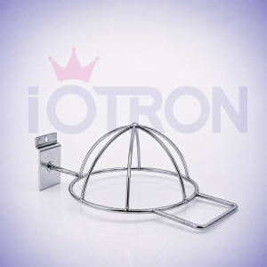 Ganchera porta casco cromada para panel ranurado