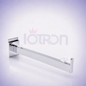 Soporte cromado para repisa de 30 cm compatible con panel ranurado