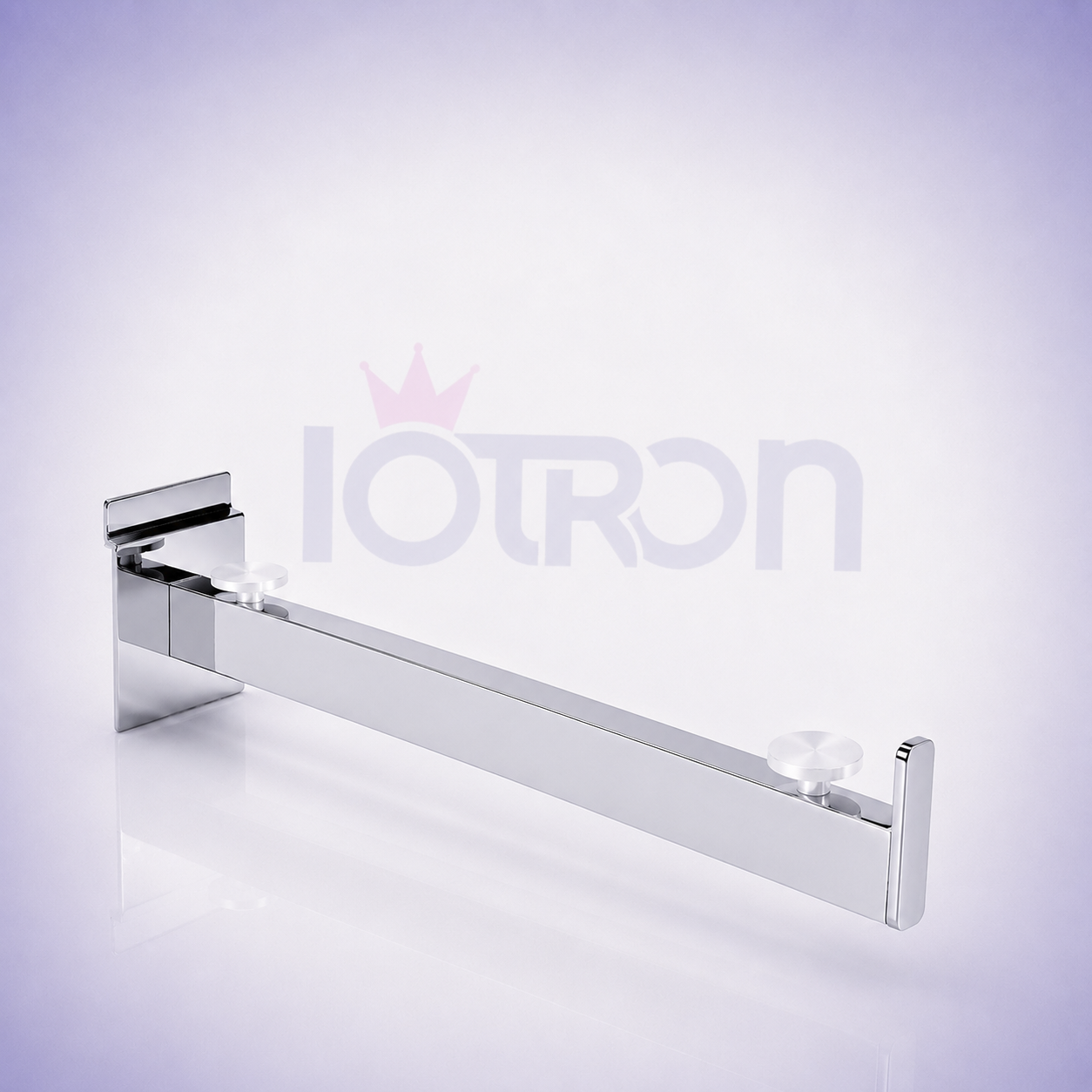 Soporte cromado para repisa de 30 cm compatible con panel ranurado