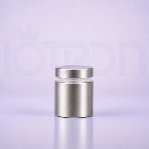 Distanciador 25x30 mm metálico con argollas blancas para acrílico