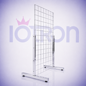 Soporte cromado para rejilla de 450×600 mm compatible con Sistema Malla.