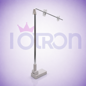 Dimensiones del Soporte Magnético Tipo L Alto con base magnética y varilla extensible.