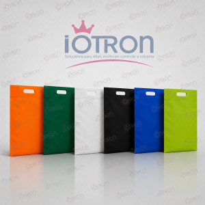 Bolsa plana 35x44 cm en colores disponibles con manilla troquelada IOTRON