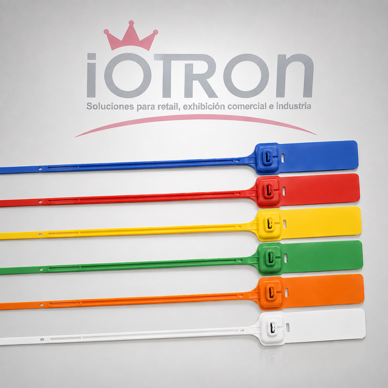 Sello Ozex 501 con inserto metálico de 40 cm para seguridad, identificación y control logístico