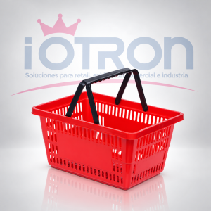 Canasto plástico rojo para compras 28 litros IOTRON Título de imagen: